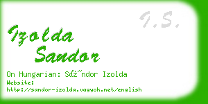 izolda sandor business card